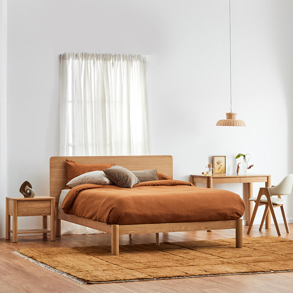 Icon by Design - Olivia Rounded Bed Frame - Oak
