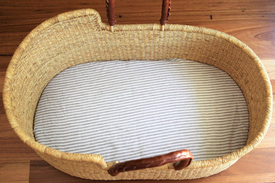 Basket Fitted Sheet - Grey Stripe