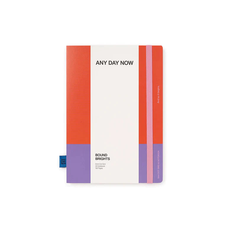 Bound Notebook A5 Dot Grid Red and Purple