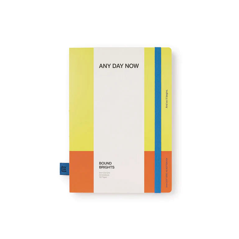 Bound Notebook A5 Dot Grid Yellow and Orange