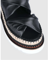 ELENA ESPADRILLE SLIDES BLACK LEATHER