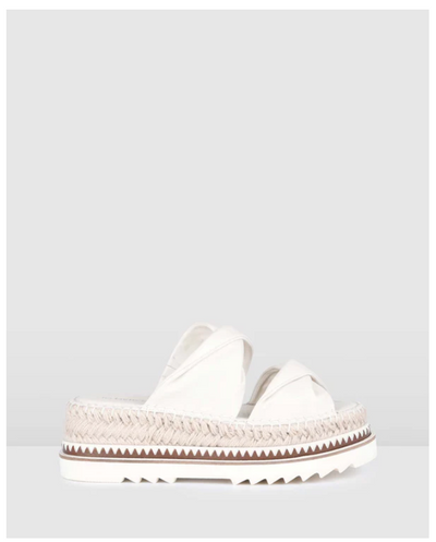 ELENA ESPADRILLE SLIDES OFF WHITE LEATHER