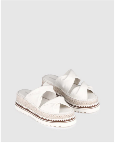 ELENA ESPADRILLE SLIDES OFF WHITE LEATHER